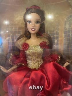 Disney Store Deluxe Edition Belle Beauty And The Beast Holiday Doll NRFB