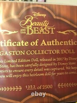 Disney Store Limited Edition Gaston 17 Doll Beauty And The Beast New 1353/2500