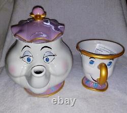 Disney Store Mrs Potts Teapot & Chip Set Beauty And The Beast