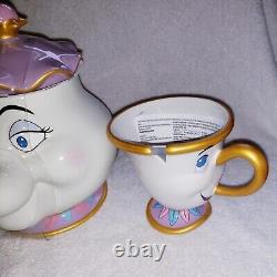 Disney Store Mrs Potts Teapot & Chip Set Beauty And The Beast