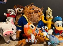 Disney Store/ World 9 Plush Lot Donald, Beast, Lumiere, Stitch, Read for more