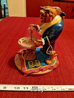 Disney THE BEAST WITH ROSE Figurine 7.5 Beauty and the Beast Figure Resin RARE