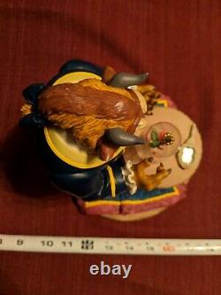 Disney THE BEAST WITH ROSE Figurine 7.5 Beauty and the Beast Figure Resin RARE