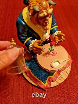 Disney THE BEAST WITH ROSE Figurine 7.5 Beauty and the Beast Figure Resin RARE