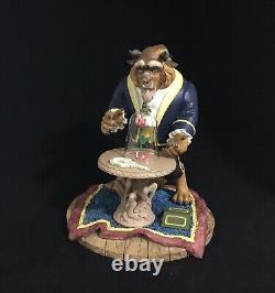 Disney THE BEAST WITH ROSE Figurine Beauty and the Beast Resin 8x6