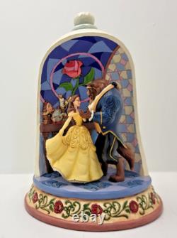 Disney Traditions Beauty & Beast Figurine Enchanted Love Belle Rose Dome New