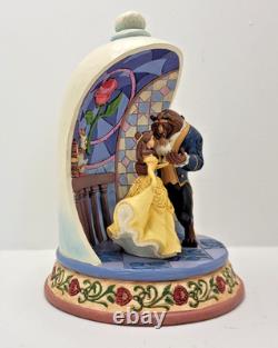 Disney Traditions Beauty & Beast Figurine Enchanted Love Belle Rose Dome New