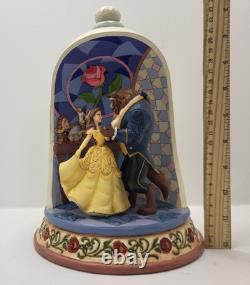 Disney Traditions Beauty & Beast Figurine Enchanted Love Belle Rose Dome New