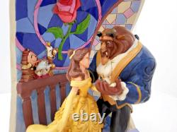 Disney Traditions Beauty & Beast Figurine Enchanted Love Belle Rose Dome New