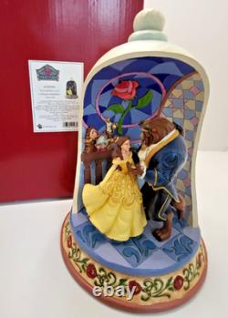 Disney Traditions Beauty & Beast Figurine Enchanted Love Belle Rose Dome New