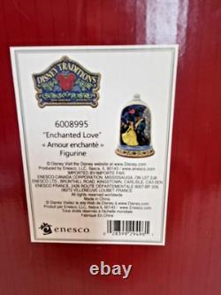 Disney Traditions Beauty & Beast Figurine Enchanted Love Belle Rose Dome New