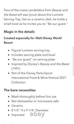 Disney beauty and the beast Lumiere serving tray Epcot Food & Wine Festival New