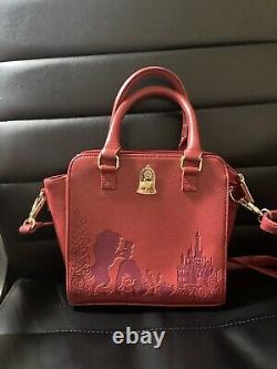 Disney beauty and the beast debossed heart logo Loungefly satchel crossbody