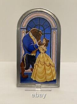 Disney's Beauty And The Beast 12 Stained Glass Panel withStand & Numbered COA