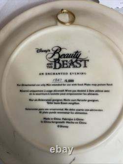 Disney's Beauty And The Beast 3D Relief Plate An Enchanted Evening READ