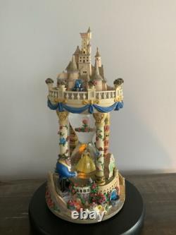 Disney's Beauty And The Beast Hourglass Light Up Musical Snow Globe READ