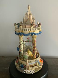 Disney's Beauty And The Beast Hourglass Light Up Musical Snow Globe READ