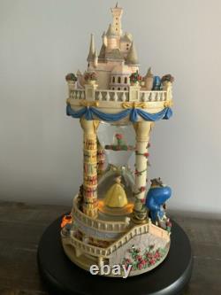 Disney's Beauty And The Beast Hourglass Light Up Musical Snow Globe READ