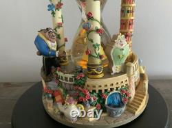 Disney's Beauty And The Beast Hourglass Light Up Musical Snow Globe READ