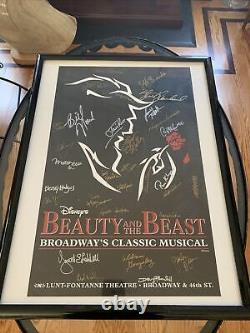 Disney's Beauty And The Beast Musical Cast Autog Signed Poster + Black Framed