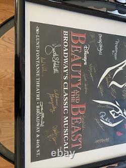 Disney's Beauty And The Beast Musical Cast Autog Signed Poster + Black Framed