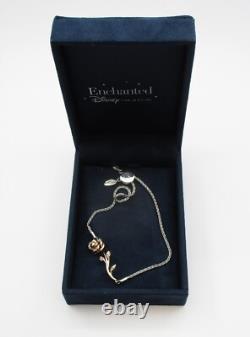 Disney's Beauty & The Beast Collection Bracelet 0.10CTW Diamonds Rose Design 9