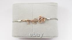 Disney's Beauty & The Beast Collection Bracelet 0.10CTW Diamonds Rose Design 9