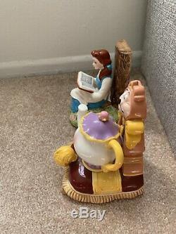 Disney's Beauty and The Beast- Belle & Mrs. Potts Cogsworth Ceramic Book Ends