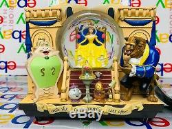 Disney's Beauty and the Beast Belle 2 Sided Musical StoryBook Snow Globe RARE