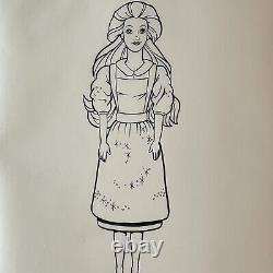 Disney's Beauty and the Beast Belle Barbie Doll Prototype Concept Drawing