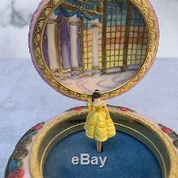 Disney's Beauty and the Beast Music Box Clamshell Dancing Belle 1991 Vintage
