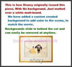 Disney sericel Signed Paige O'Hara Voice Robby Benson Beauty Beast cel