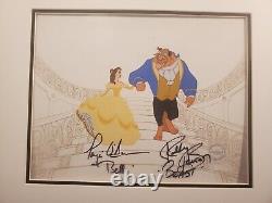 Disney sericel Signed Paige O'Hara Voice Robby Benson Beauty Beast cel