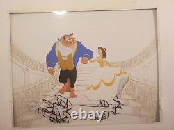 Disney sericel Signed Paige O'Hara Voice Robby Benson Beauty Beast cel