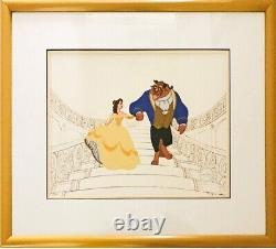 Disney sericel Signed Paige O'Hara Voice Robby Benson Beauty Beast cel