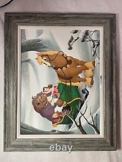 Don Ducky Williams Disney Painting Sleigh Ride Beauty And The Beast LE 79/95