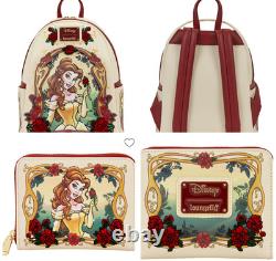 EXCLUSIVE Loungefly Disney Beauty and the Beast Belle Floral Backpack + Wallet