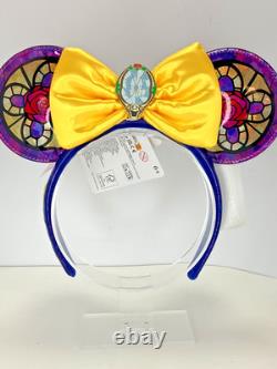 EXCLUSIVE Loungefly Disney Beauty and the Beast Belle Stained Glass Ears NWT