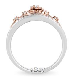 Enchanted Disney White Diamond Beauty and the Beast Rose Gold Ring 7