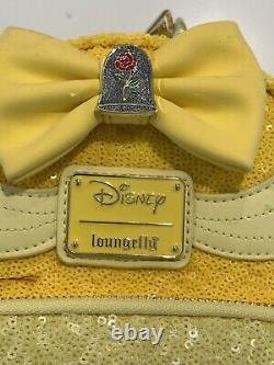 Exclusive Loungefly Disney Belle Sequin Mini Backpack Beauty and the Beast NEW