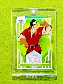 GASTON Disney 100 GREEN REFRACTOR CARD # /99 SP 2023 Topps Chrome Beauty & Beast