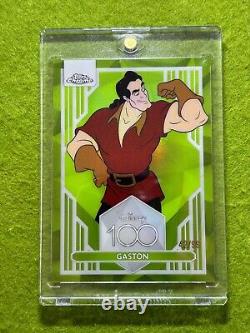 GASTON Disney 100 GREEN REFRACTOR CARD # /99 SP 2023 Topps Chrome Beauty & Beast