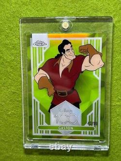 GASTON Disney 100 GREEN REFRACTOR CARD # /99 SP 2023 Topps Chrome Beauty & Beast