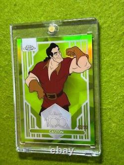 GASTON Disney 100 GREEN REFRACTOR CARD # /99 SP 2023 Topps Chrome Beauty & Beast