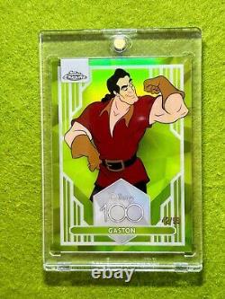 GASTON Disney 100 GREEN REFRACTOR CARD # /99 SP 2023 Topps Chrome Beauty & Beast