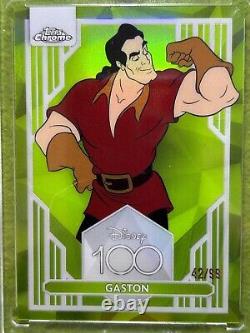 GASTON Disney 100 GREEN REFRACTOR CARD # /99 SP 2023 Topps Chrome Beauty & Beast