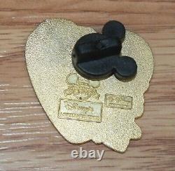 Genuine Disney 2002 Gold Tone Beauty & the Beast Pink Heart Trading Pin READ
