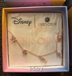 Girls Crew x Disney Beauty & The Beast Necklace & Stud Ear Ring Set Gold Tone