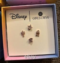 Girls Crew x Disney Beauty & The Beast Necklace & Stud Ear Ring Set Gold Tone