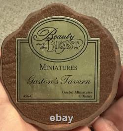 Goebel Miniatures Disney Beauty & The Beast Gaston's Tavern Figurine Glass Dome